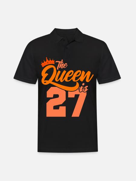 BIRTHDAY QUEEN 27 anniversaire Maman 27 ans - Polo Homme - noir
