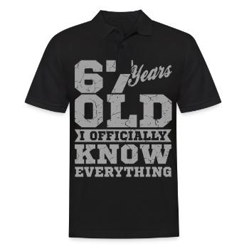 67 YEARS OLD 67 Birthday Grandpa Funny - Men's Polo Shirt - black - Front - Kai (181cm)