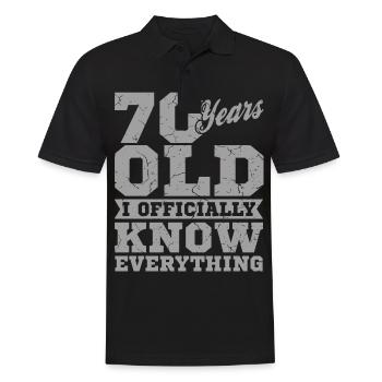 70 JAHRE ALT 70 Geburtstag Opa Lustig - Männer Poloshirt - Schwarz - Vorne - Kai (181cm)