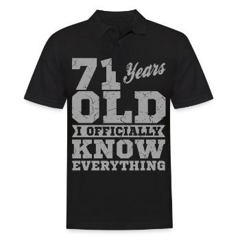 71 ANS VIEUX 71 anniversaire Grand-père Drôle - Polo Homme - noir - Devant - Kai (181cm)