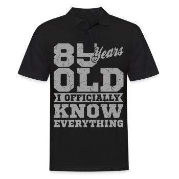 85 JAHRE ALT 85 Geburtstag Opa Lustig - Männer Poloshirt - Schwarz - Vorne - Kai (181cm)