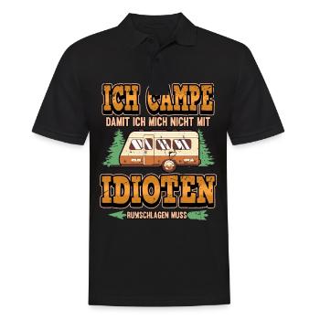 Lustig Wohnwagen Camper Campen Spruch Geschenk - Männer Poloshirt - Schwarz - Vorne - Kai (181cm)
