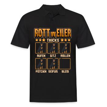 Hund Rottweiler Hundebesitzer Tricks Geschenk - Männer Poloshirt - Schwarz - Vorne - Kai (181cm)