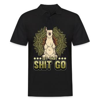 Yoga Meditation Namaste Lama Spruch Geschenk - Männer Poloshirt - Schwarz - Vorne - Kai (181cm)