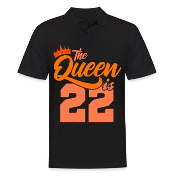 BIRTHDAY QUEEN 22 Geburtstag Schwester 22 Jahre - Männer Poloshirt - Schwarz - Vorne - Kai (181cm)