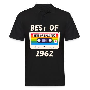 Best of 1962 Rétro Vintage Music Cassette Mixtape - Polo Homme - noir - Devant - Kai (181cm)