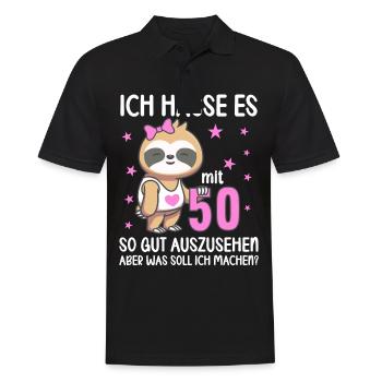 Ich hasse es mit 50 so gut auszusehen 50. Jahre - Männer Poloshirt - Schwarz - Vorne - Kai (181cm)