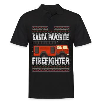 Ugly Christmas Feuerwehr Weihnachtssprüche Lustig - Männer Poloshirt - Schwarz - Vorne - Kai (181cm)