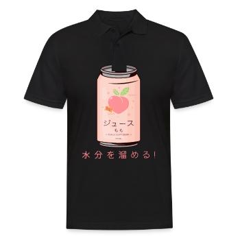 90s Japanese Aesthetic Peach Juice Can Aesthetic - Polo Homme - noir - Devant - Kai (181cm)
