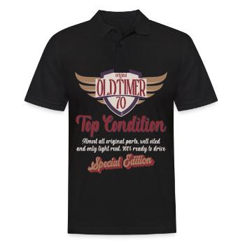 70 Jahre Oldtimer Top Zustand 70. Geburtstag - Männer Poloshirt - Schwarz - Vorne - Kai (181cm)