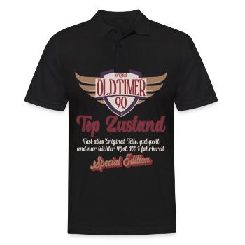 90 Jahre Oldtimer Top Zustand 90. Geburtstag - Männer Poloshirt - Schwarz - Vorne - Kai (181cm)