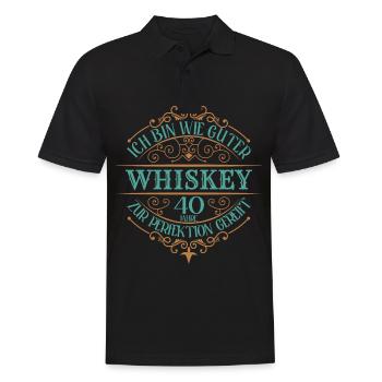 40th birthday 40 years I'm like good whiskey - Men's Polo Shirt - black - Front - Kai (181cm)