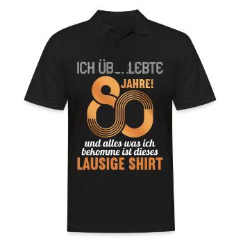80 ans 80 ans 80 ans, chemise de 80 ans - Polo Homme - noir - Devant - Kai (181cm)