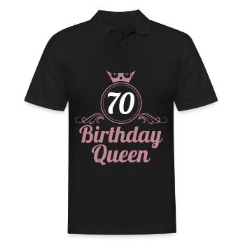 70. Geburtstag 70 Jahre 70er Birthday Queen - Männer Poloshirt - Schwarz - Vorne - Kai (181cm)