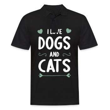 I love Dogs and Cats over Dogs over Cats - Polo Homme - noir - Devant - Kai (181cm)