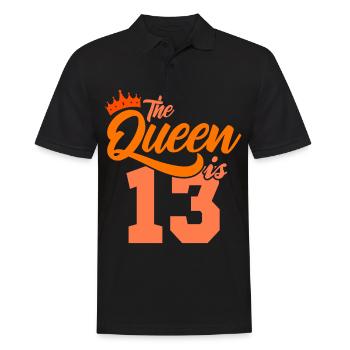 BIRTHDAY QUEEN 13 birthday girl 13 years - Men's Polo Shirt - black - Front - Kai (181cm)