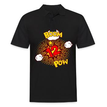 COMIC GEBURTSTAG 12 Jahre Junge 12 Geburtstag - Männer Poloshirt - Schwarz - Vorne - Kai (181cm)