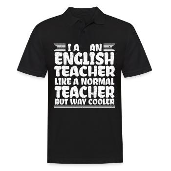 Englisch Lehrer - Männer Poloshirt - Schwarz - Vorne - Kai (181cm)