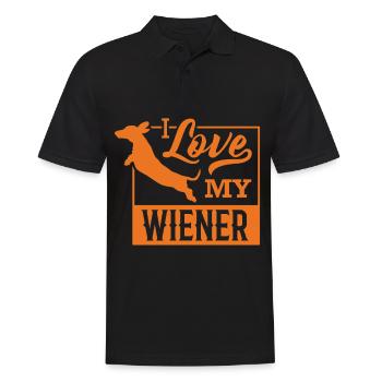 Ich Liebe Meinen Dackel Dachshund Teckel - Männer Poloshirt - Schwarz - Vorne - Kai (181cm)