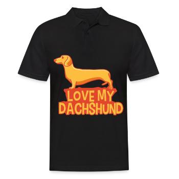 Ich Liebe Meinen Dackel Dachshund Teckel - Männer Poloshirt - Schwarz - Vorne - Kai (181cm)