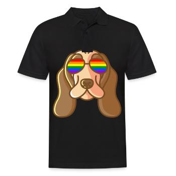 Cocker Spaniel Mit Brille Nerd Dog LGBT Pride - Männer Poloshirt - Schwarz - Vorne - Kai (181cm)