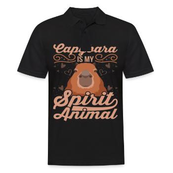 Capybara Wasserschwein Nagetier - Männer Poloshirt - Schwarz - Vorne - Kai (181cm)