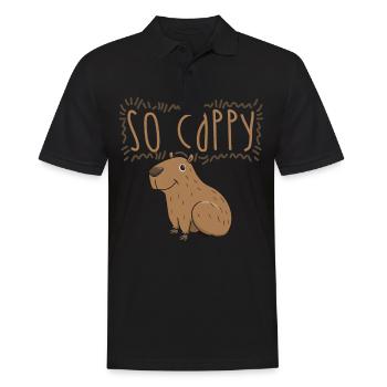 Capybara Wasserschwein Nagetier - Männer Poloshirt - Schwarz - Vorne - Kai (181cm)