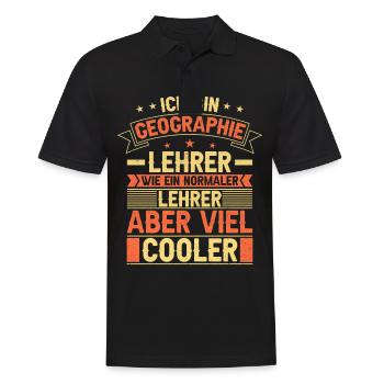 Geografie Lehrer Geo Erdkundelehrer - Männer Poloshirt - Schwarz - Vorne - Kai (181cm)