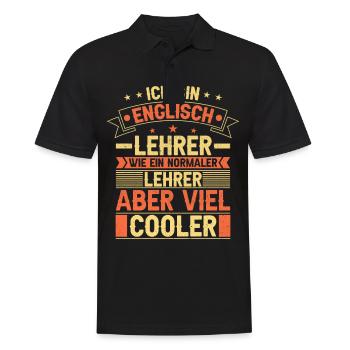 Englisch Lehrer - Männer Poloshirt - Schwarz - Vorne - Kai (181cm)