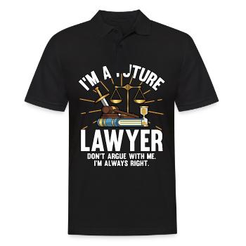 Avocat droit drôle avocat drôle de cadeau de juge - Polo Homme - noir - Devant - Kai (181cm)