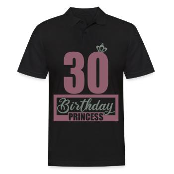 30. Geburtstag 30 Jahre 30er Birthday Princess - Männer Poloshirt - Schwarz - Vorne - Kai (181cm)