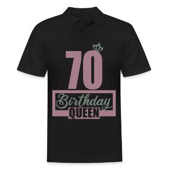 70. Geburtstag 70 Jahre 70er Birthday Queen - Männer Poloshirt - Schwarz - Vorne - Kai (181cm)