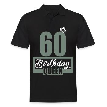 60e anniversaire 60 années 60 Birthday Queen - Polo Homme - noir - Devant - Kai (181cm)