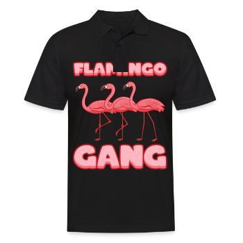 Flamingo Gang Malle Party Reisegruppe Damen - Männer Poloshirt - Schwarz - Vorne - Kai (181cm)