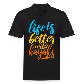 Life Is Better With Kayaks Kajak Kajakfahrer - Männer Poloshirt - Schwarz - Vorne - Kai (181cm)