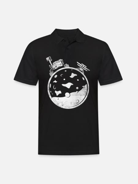 Mars Planet Space Space - Men's Polo Shirt - black