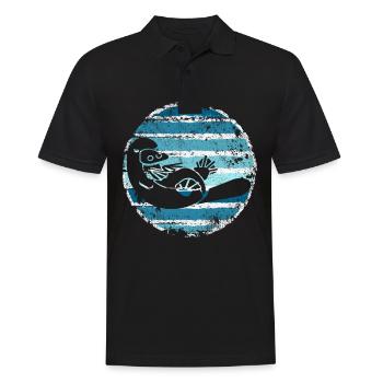 Retro Schnabeltier Vintage Platypus - Männer Poloshirt - Schwarz - Vorne - Kai (181cm)