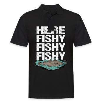 Fishing Fishing Fish Funny Fishing Rod Fishermen - Men's Polo Shirt - black - Front - Kai (181cm)