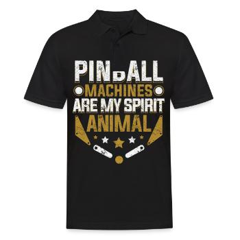 Retro Pinball Flipper Vintage Arcade Gaming - Men's Polo Shirt - black - Front - Kai (181cm)