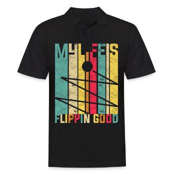 Retro Pinball Flipper Vintage Arcade Gaming - Men's Polo Shirt - black - Front - Kai (181cm)