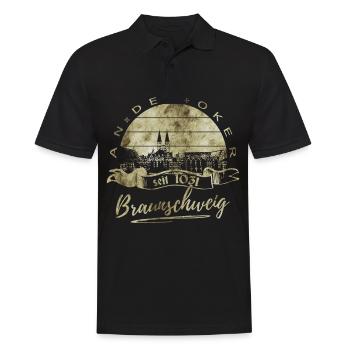 Braunschweig Vintage - Männer Poloshirt - Schwarz - Vorne - Kai (181cm)
