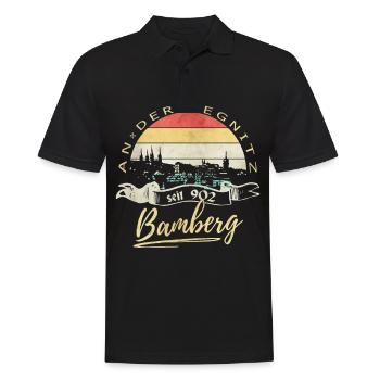 Bamberg an der Regnitz - Männer Poloshirt - Schwarz - Vorne - Kai (181cm)