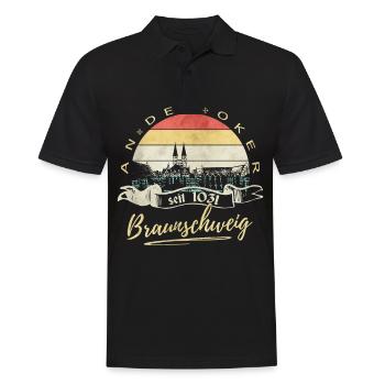 Braunschweig an der oker - Männer Poloshirt - Schwarz - Vorne - Kai (181cm)