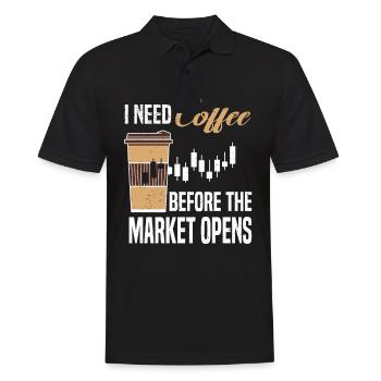 Actionnaire Action Börse Trading Café Marché boursier - Polo Homme - noir - Devant - Kai (181cm)