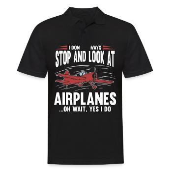 Pilot Airplane Aviation Flying Profession Funny - Men's Polo Shirt - black - Front - Kai (181cm)
