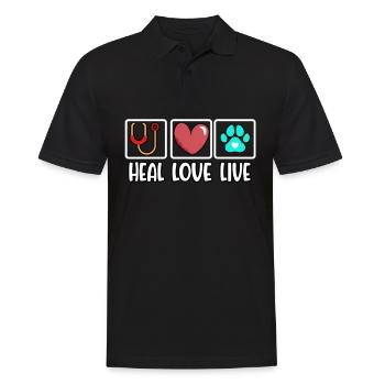 vétérinaire animaux sauver médecin aide professionnel chien chat - Polo Homme - noir - Devant - Kai (181cm)