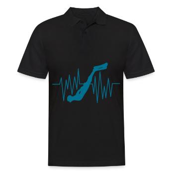 Freitauchen Herzschlag Freitaucher Apnoetaucher - Männer Poloshirt - Schwarz - Vorne - Kai (181cm)