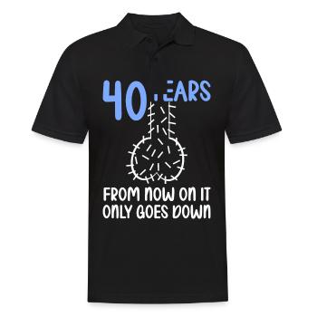 40 Jahre Schwerkraft es geht abwärts 40 Jahre 40. - Männer Poloshirt - Schwarz - Vorne - Kai (181cm)