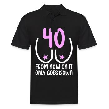 40 years of gravity it goes downhill 40 years 40. - Men's Polo Shirt - black - Front - Kai (181cm)
