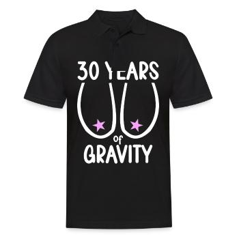 30 years of gravity it goes down 30 years 30. - Men's Polo Shirt - black - Front - Kai (181cm)
